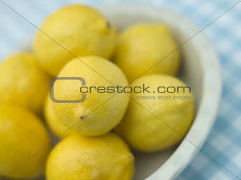 Plate Of Fresh Lemons