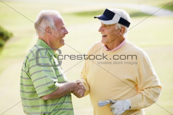 Male Friends Enjoying A Game Of Golf