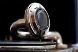 The sound of vintage... close up of a very old gramophone