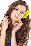 fresh girl with flower in hair
