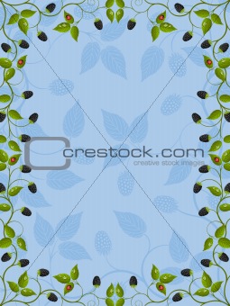 Floral frame with blackberry