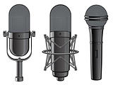 Isolated image of microphones