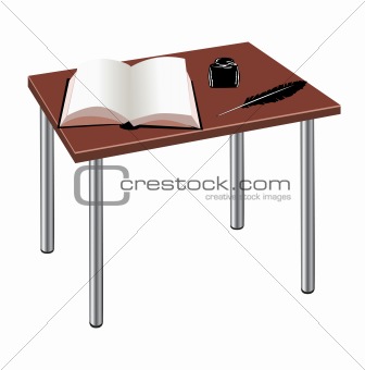 table with a book