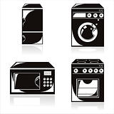 black housework electronics icons