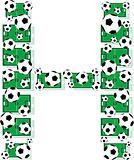H, Alphabet Football letters made of soccer balls and fields
