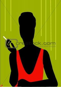 A woman with cigarette