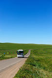 Bus in grassland