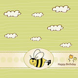 birthday greeting card with bee