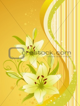 Lily, vector floral background