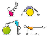 funny persons practicing pilates