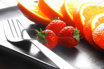 orange & strawberries