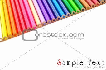 Color pencils background isolated