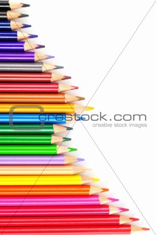 Color pencils background isolated 