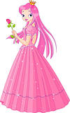 Beautiful pink princess with rose