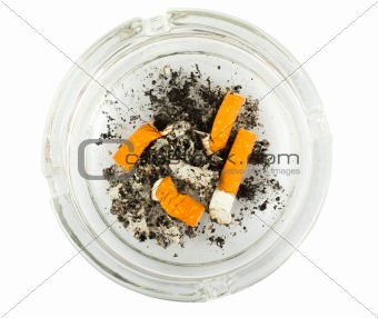 Ashtray with cigarette butts 