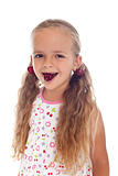 Little girl with cherry earrings