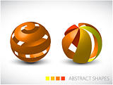 Abstract spheres made from colorful stripes