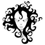 cartoon girl with curly hair