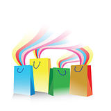 shopping bags with rainbow
