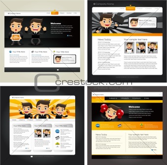 Business Man,4 Web site design template, vector