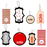Set of different colored price tags