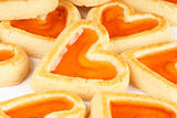 Heart shaped apricot jam cookies