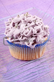 Fancy light purple cupcake