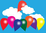Balloons on Blue Sky