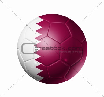 Soccer football ball with Qatar flag