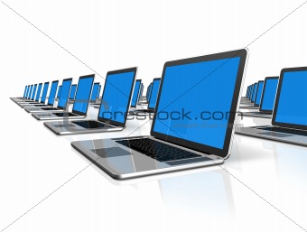 Laptop computers isolated on white