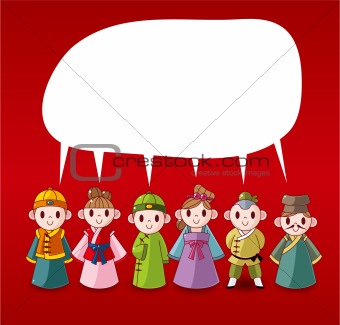 cartoon chinese people speech ,card