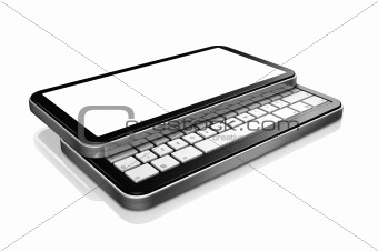 3D mobile phone, pda isolated on white
