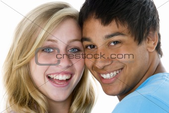 Close-Up Portrait Of Teenage Couple, 