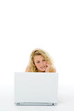 Portrait Of Teenage Girl On Her Laptop