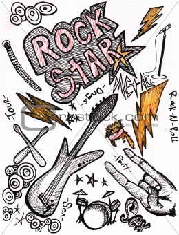 rockstar hand drawing doodles