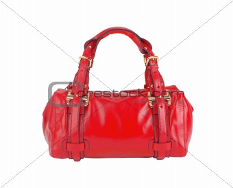 red woman bag isolated on white background