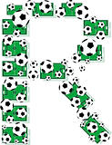 R, Alphabet Football letters made of soccer balls and fields