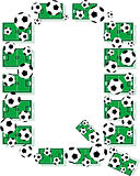 Q, Alphabet Football letters made of soccer balls and fields