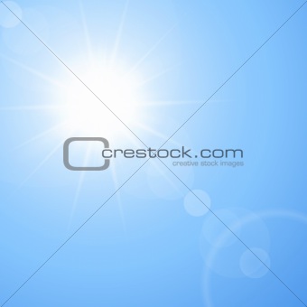 The hot summer sun - abstract vector background