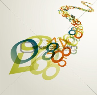 Abstract retro background with numbers