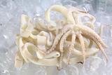 Cut Raw Calamari Rings and Tentacles