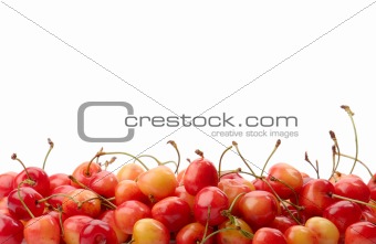 ripe cherry isolated on white