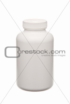 white pills container isolated on white
