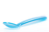 Blue plastic spoon 
