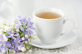 Cup of tea and flowers 
