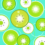 Fresh and delightful Kiwi slices background or pattern, green & 