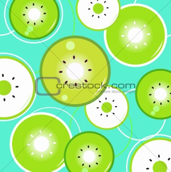 Fresh and delightful Kiwi slices background or pattern, green & 