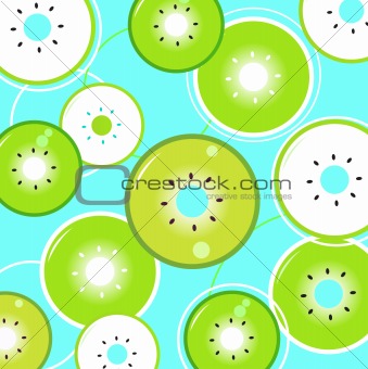Tropical summer Kiwi background or pattern, blue & green
