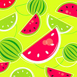 Fresh Summer Melon retro background / pattern - pink and green
