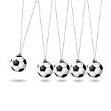 Newtons cradle with soccer balls